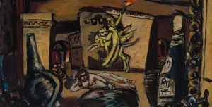 Max Beckman (1884-1950), &Alpha;&pi;ό&lambda;&lambda;&omega;&nu;, 1942, &lambda;ά&delta;&iota; &sigma;&epsilon; &kappa;&alpha;&mu;&beta;ά (&lambda;&epsilon;&pi;&tau;&omicron;&mu;έ&rho;&epsilon;&iota;&alpha;). 